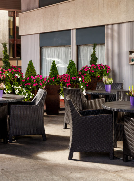 Seating area on the sun terrace at mercure manchester piccadilly hotel