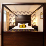 Four poster bed in a superior room at mercure manchester piccadilly hotel
